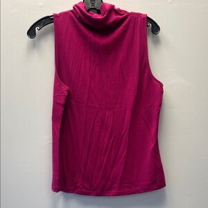 Banana Republic Sleeveless Mock Neck Tank - Fuchsia Pink